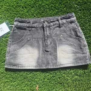 Women's Gray Denim Skirt